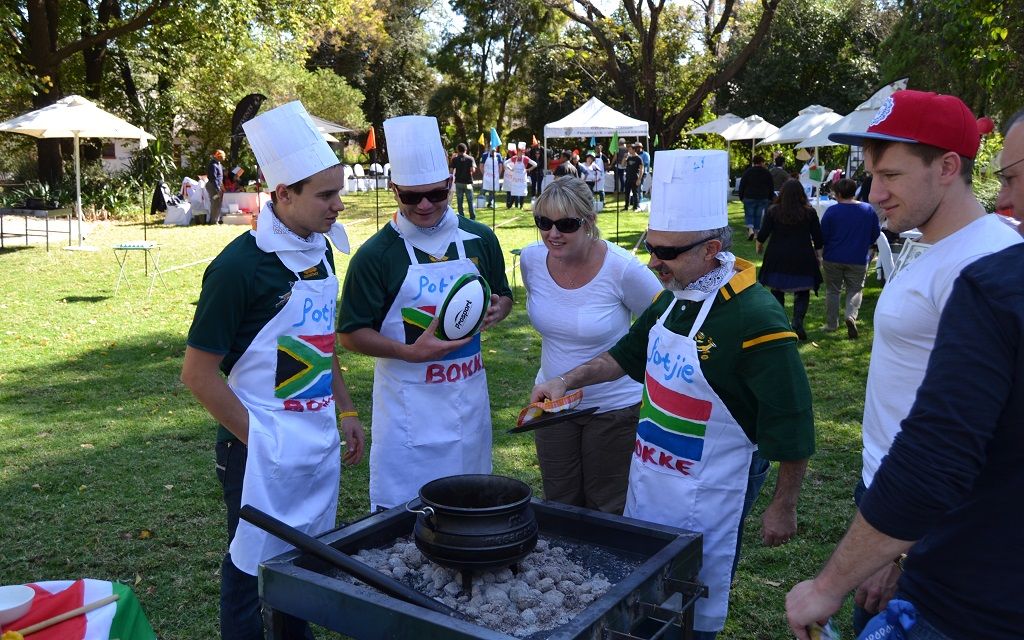Teams competing in a braai and potjie cook-off