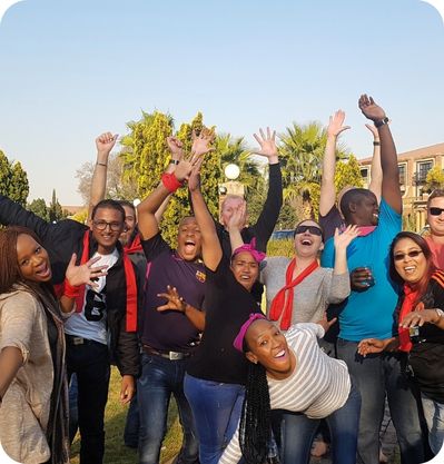 team celebrating after solving the case