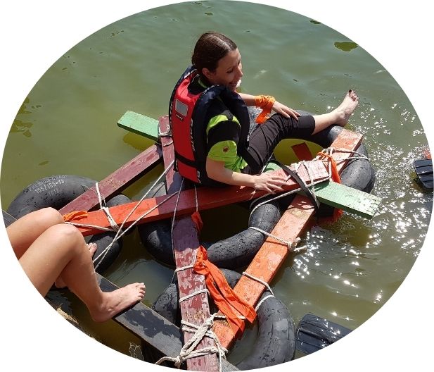 team building with raft building